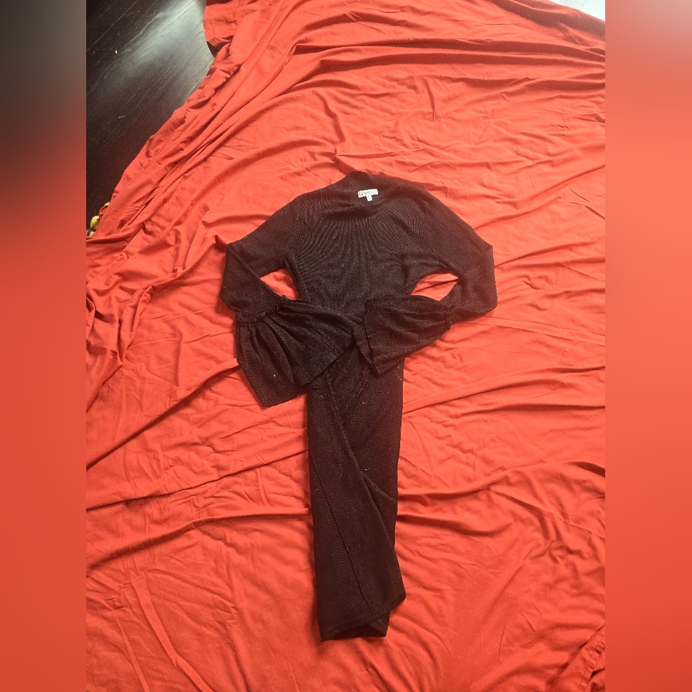 Neiman Marcus Black Long Sleeve Dress